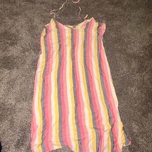 Hurley Kids Dress with Pink, Yellow, and Blue Stripes